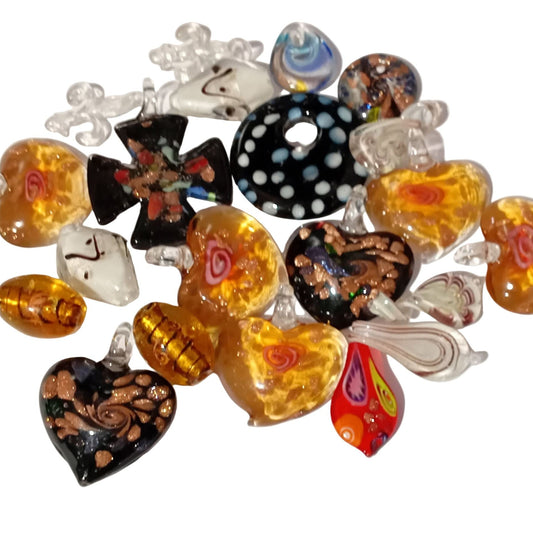 SALE! 20pc Lampwork Pendants & Large Beads