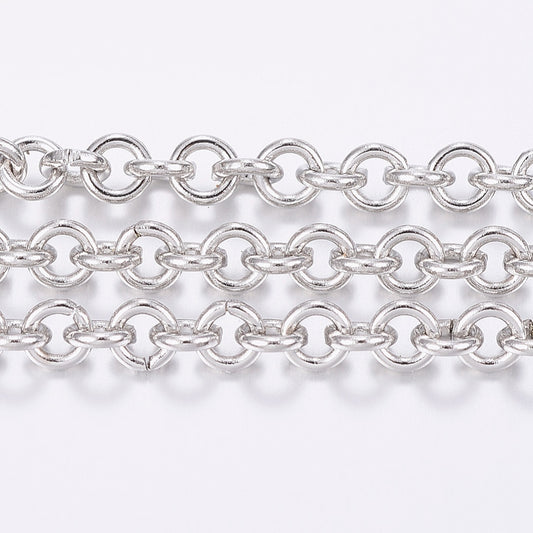 1M Stainless Steel Rolo Belcher Chain