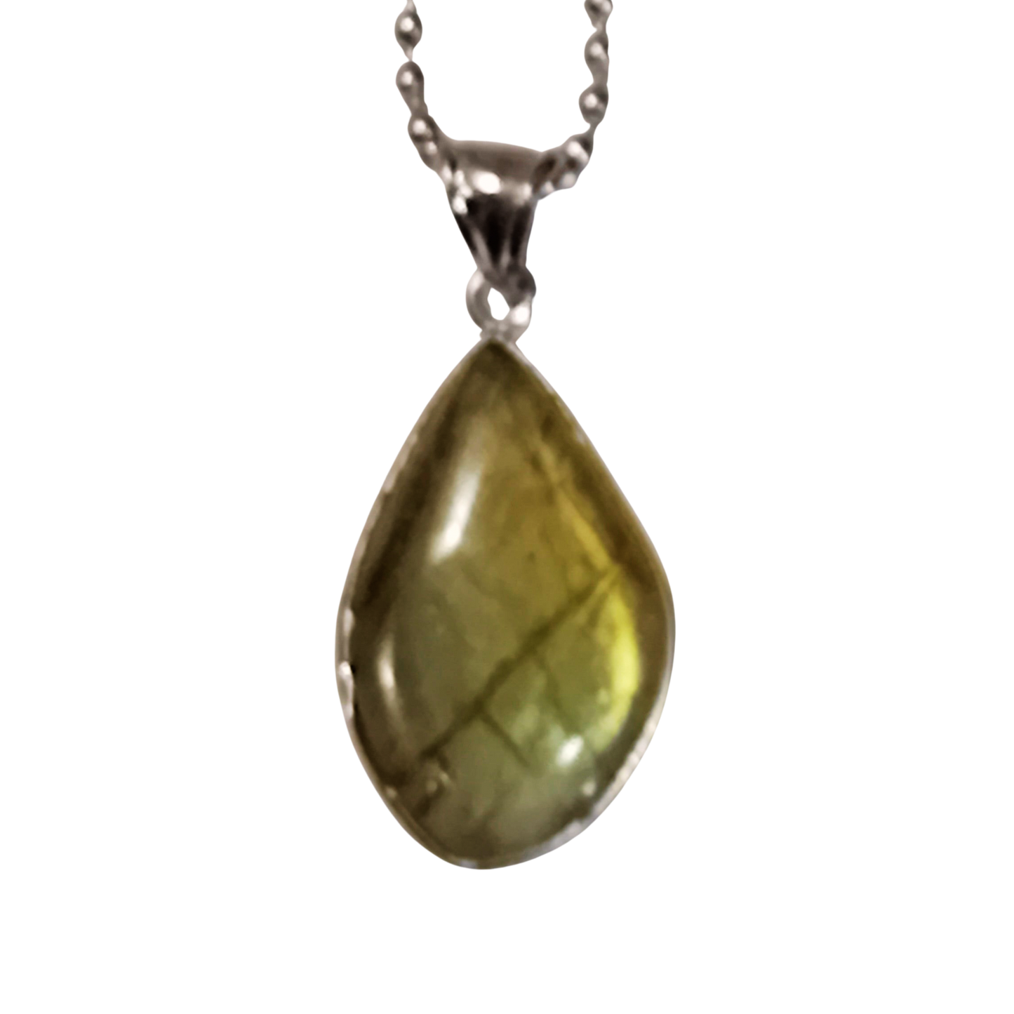 Labradorite Gemstone Teardrop Necklace