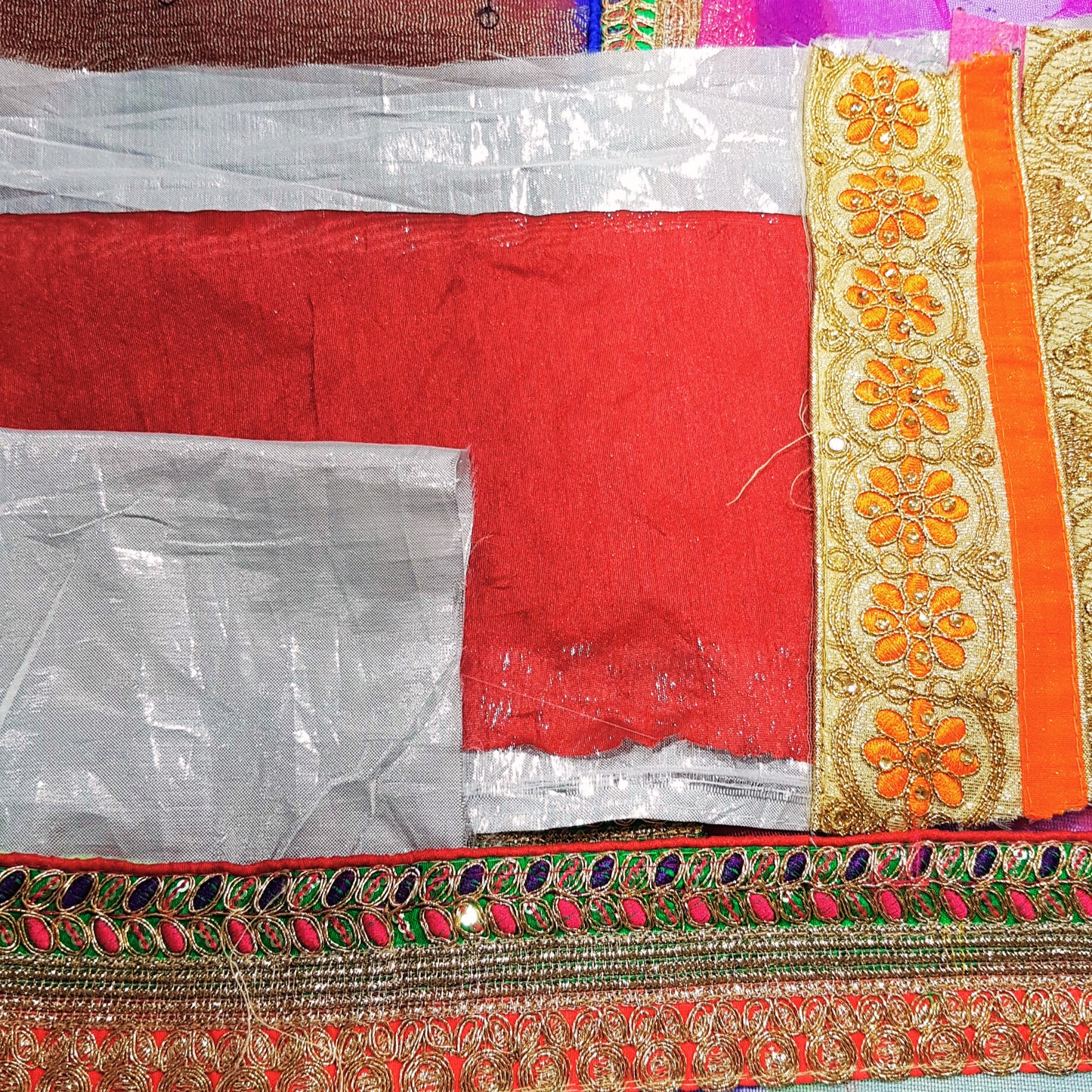 Sari Trims and Fabric Scraps Bundle
