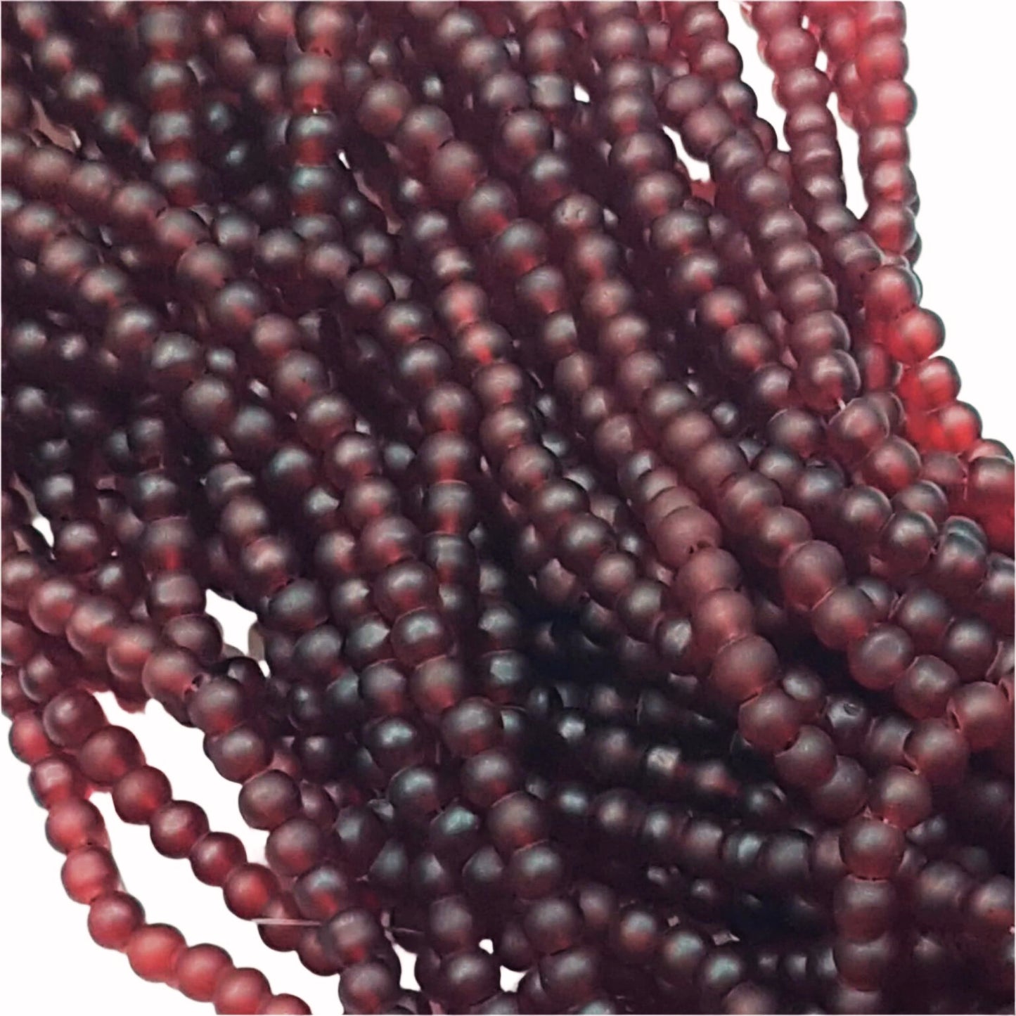 6mm Dark Red Frosted Glass Beads