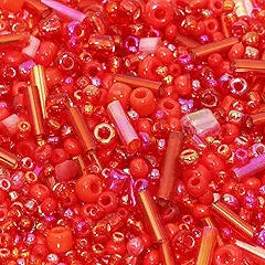 LAST ONES! 15g Red Seed & Bugle Beads