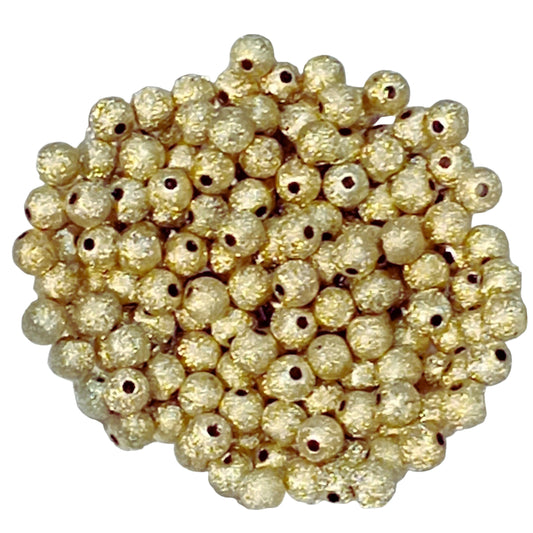 200pc 5mm Light Gold Metallic Acrylic Beads