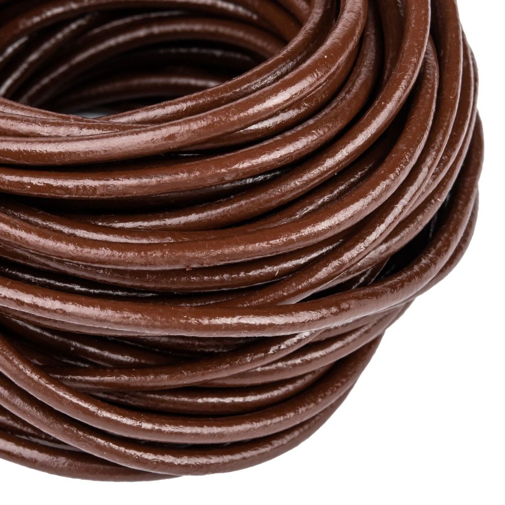 1M Brown Leather Cord 3mm Thick
