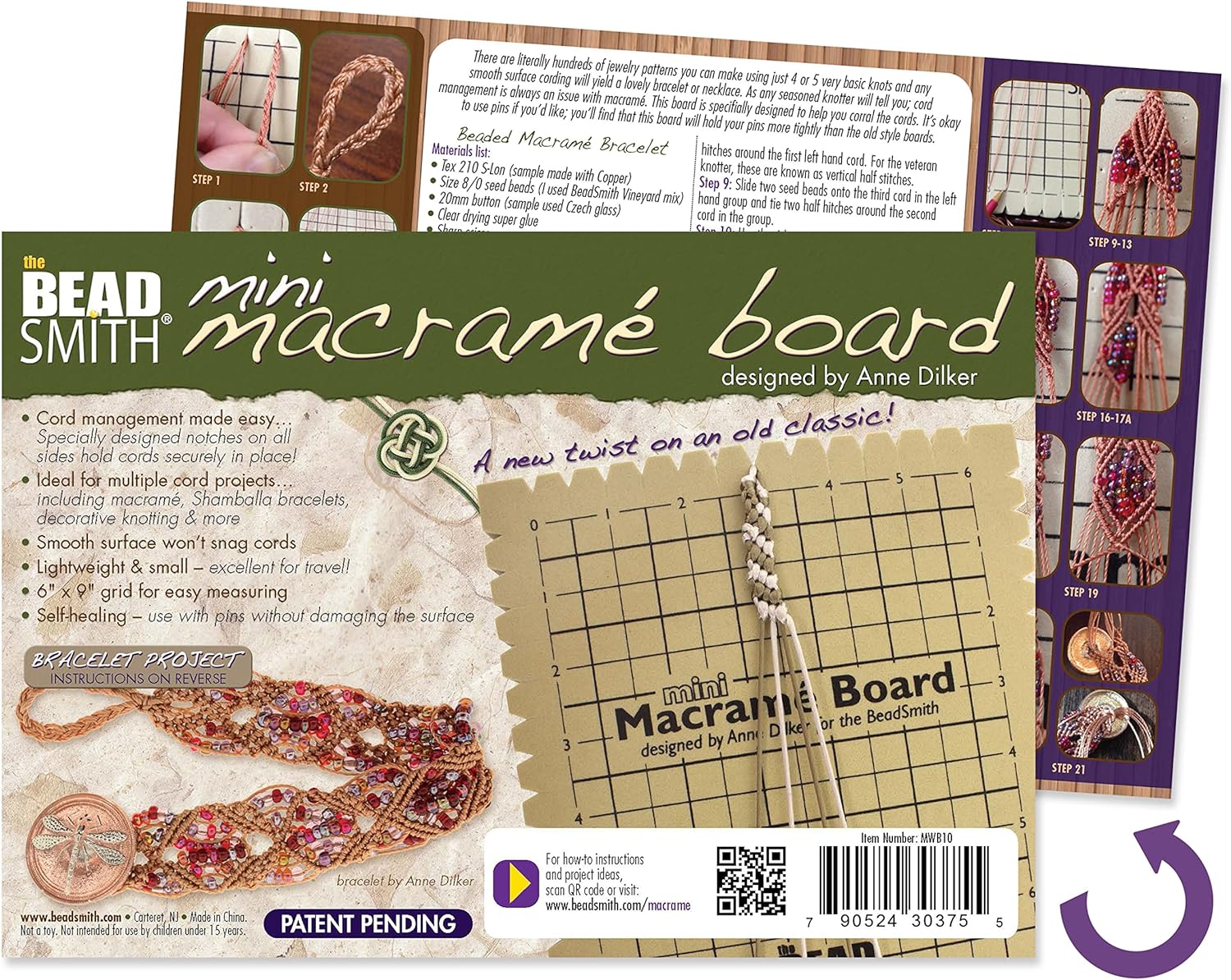 The Beadsmith Macrame Board Small 19x26.5cm Artisan Boutique