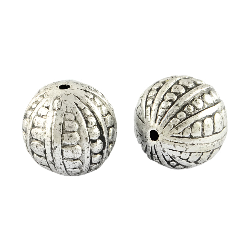 Round Antique Silver Acrylic Bead