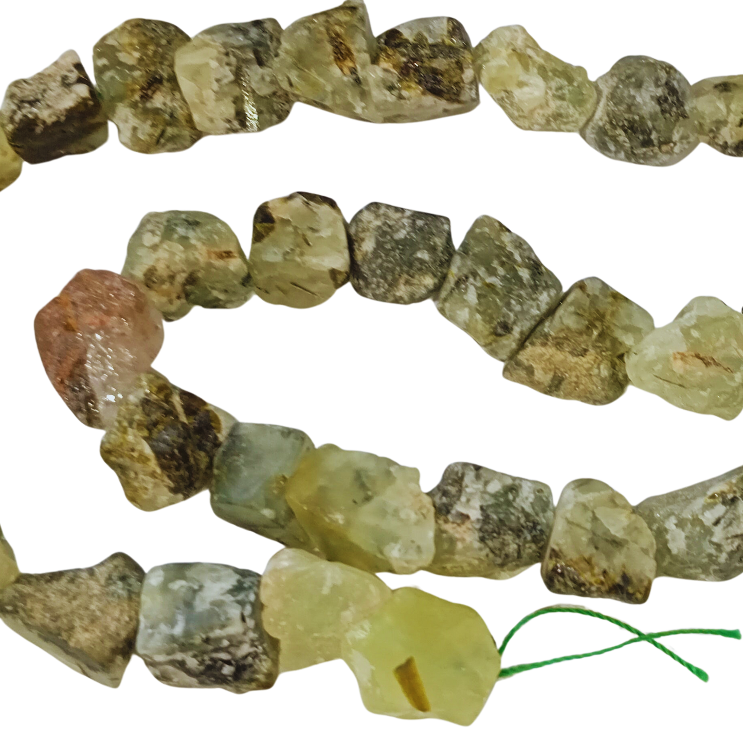 String Of Rough Prehnite Chip Beads