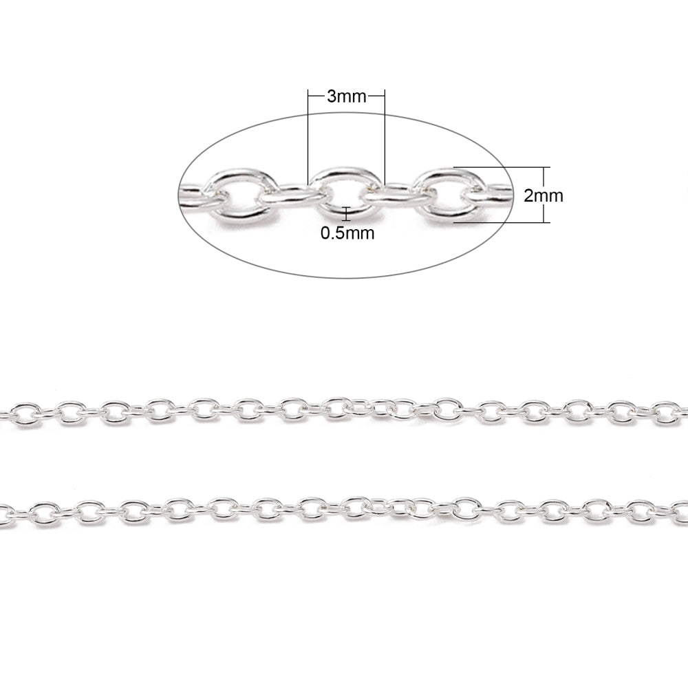 1M Silver Iron Cable Chain