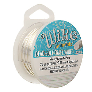Wire Elements Dead Soft Craft Wire 20 Gauge Silver