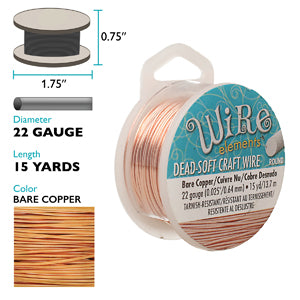 Wire Elements Dead Soft Craft Wire 22 Gauge Copper