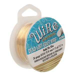 Wire Elements Dead Soft Craft Wire 26 Gauge Gold