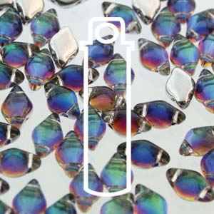 GEMDUO 8X5mm Backlit Petroleum Beads 8+GM