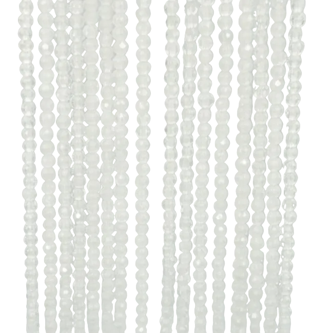 Tiny White Crystal Rondelle Beads