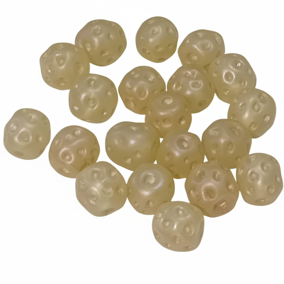 20pc Yellow Metallic baroque Glass Beads