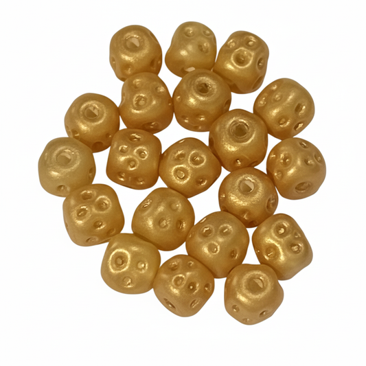 20pc Gold Metallic Baroque Glass Beads