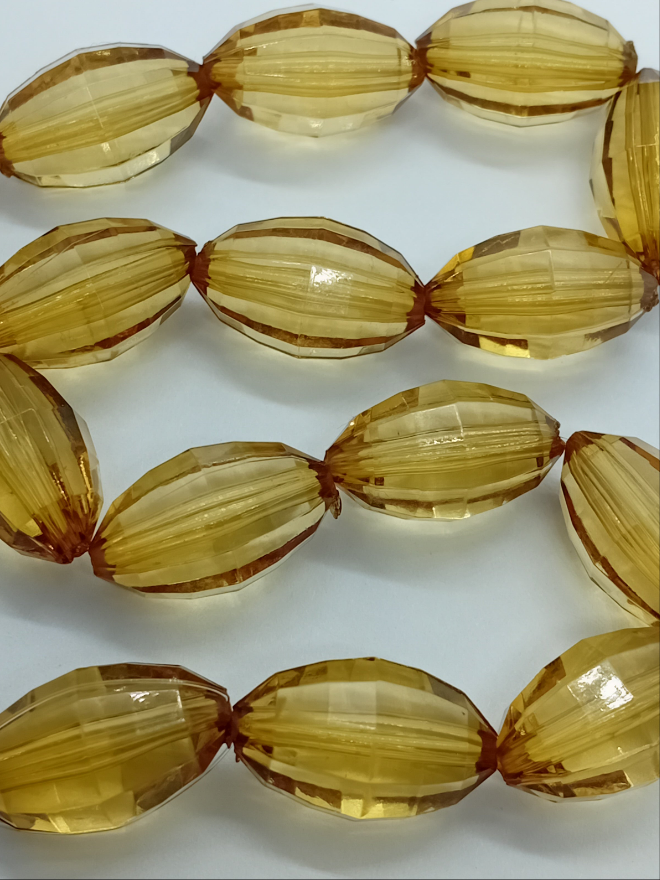 20mm Oval Brown Faceted Acrylic Beads