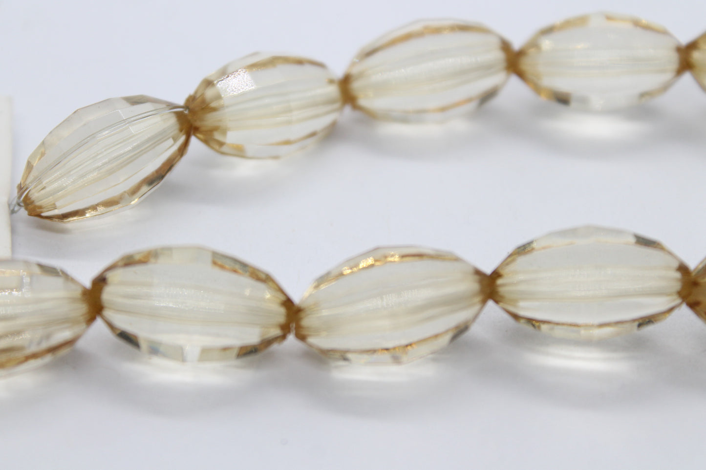 20mm Oval Light Brown Faceted Acrylic Beads