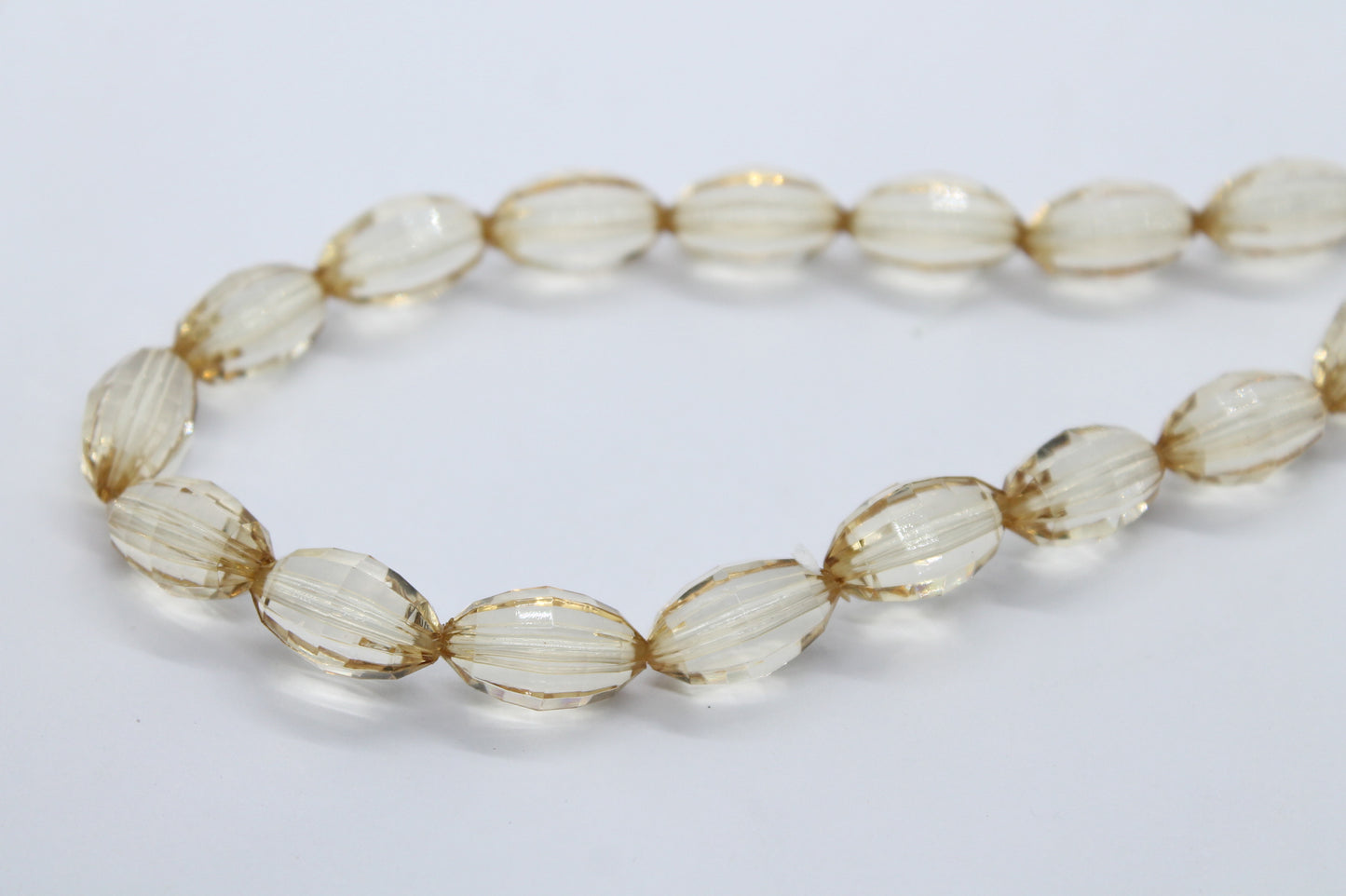 20mm Oval Light Brown Faceted Acrylic Beads
