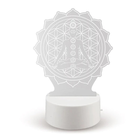 3D Tricolor LED Lamp - Meditation Chakra
