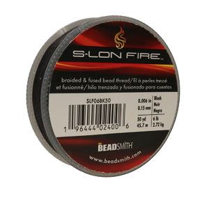 S-Lon Fire Black 50 Yard 6lb Bead Thread