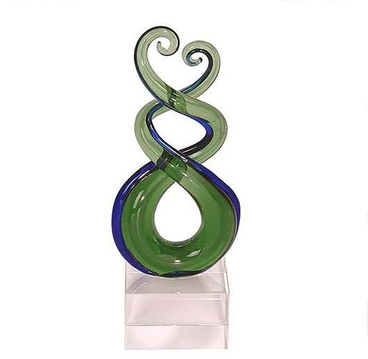 Glass Triple Twist with Korus Ornament