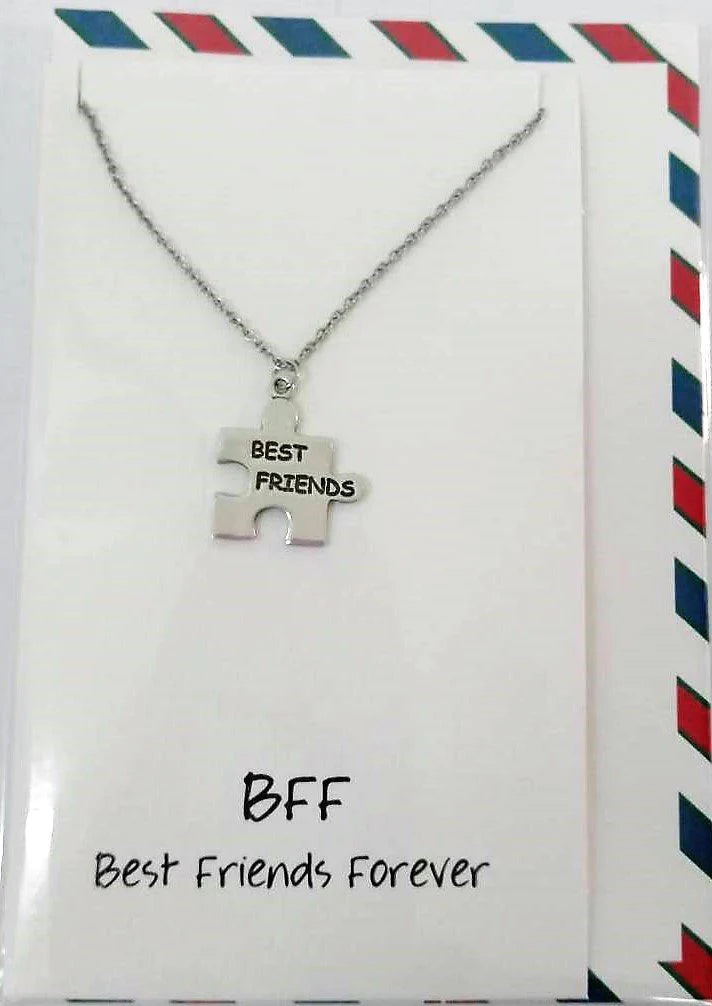 Pewter Pendant BFF's On A Card & Envelope