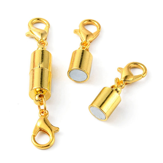 Gold Magnetic Clasp with Lobster Ends