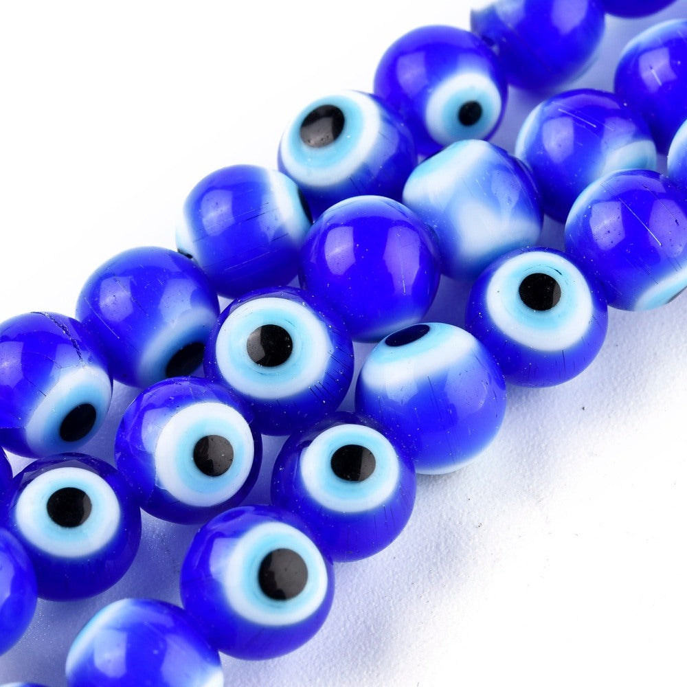 1pc 8mm Evil Eye Round Lampwork Glass Bead