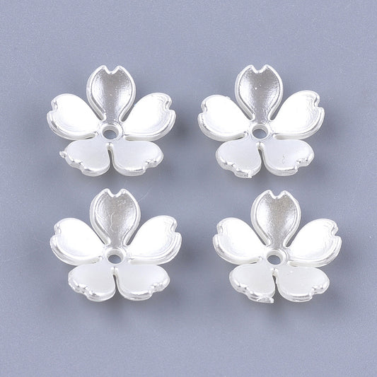 20pc Plastic Pearl Flower Bead Caps
