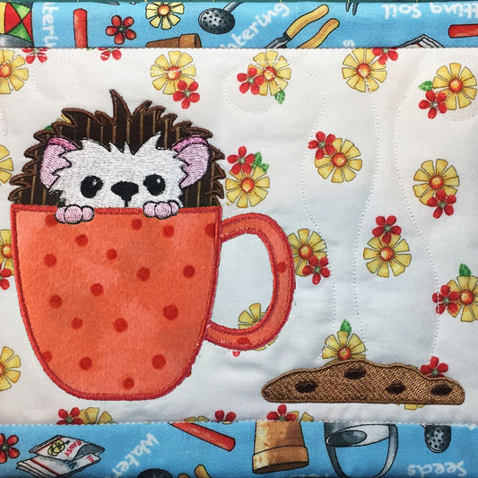 Desiree's Designs Cookie Time Hedgehog Mug Rug