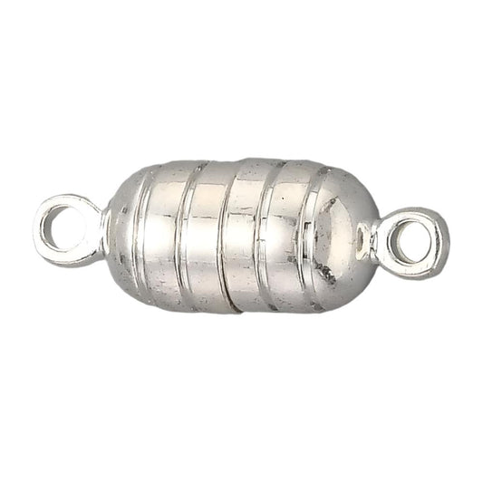2 Sets Silver Barrel Magnetic Clasps