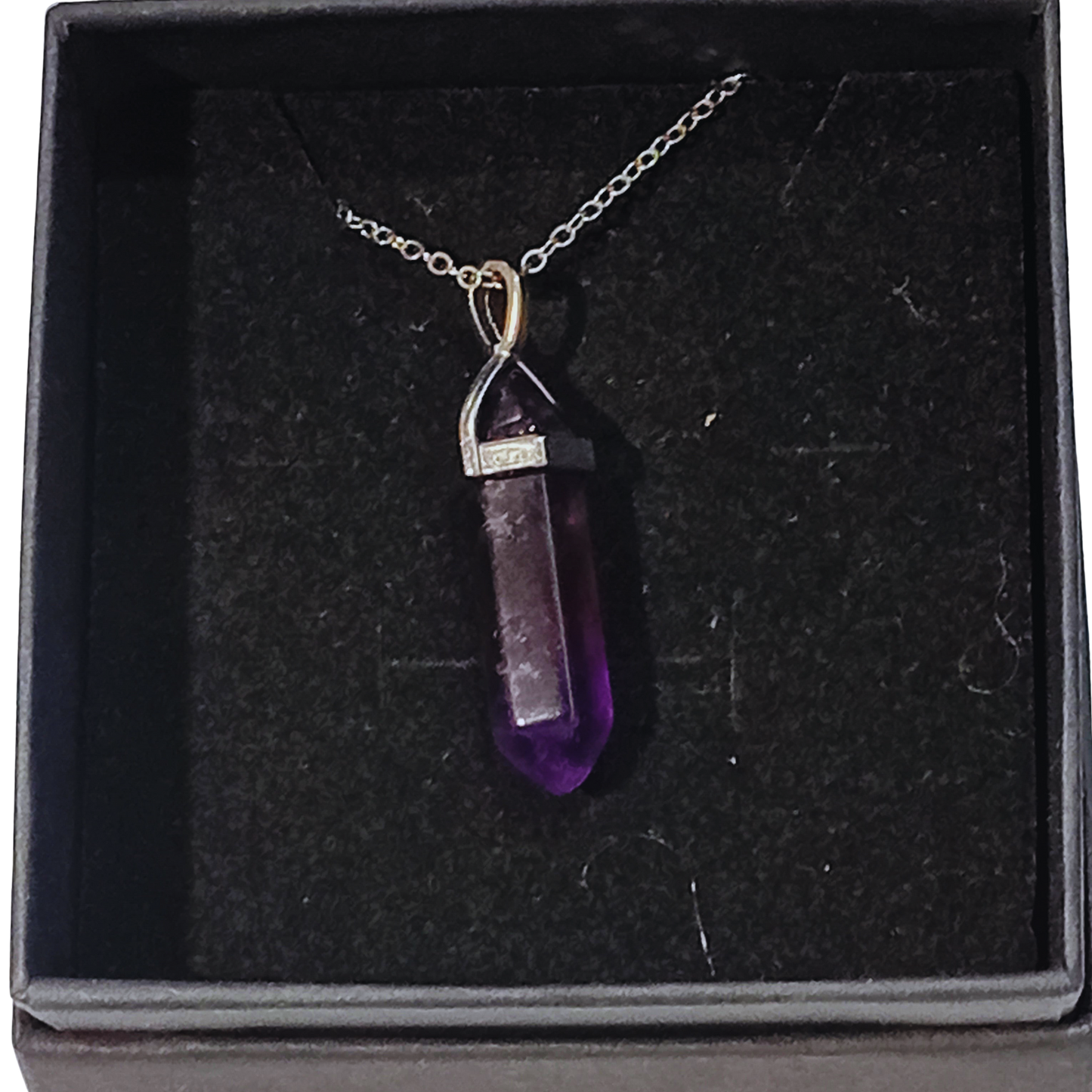 Natural Amethyst Pendant Point Necklace