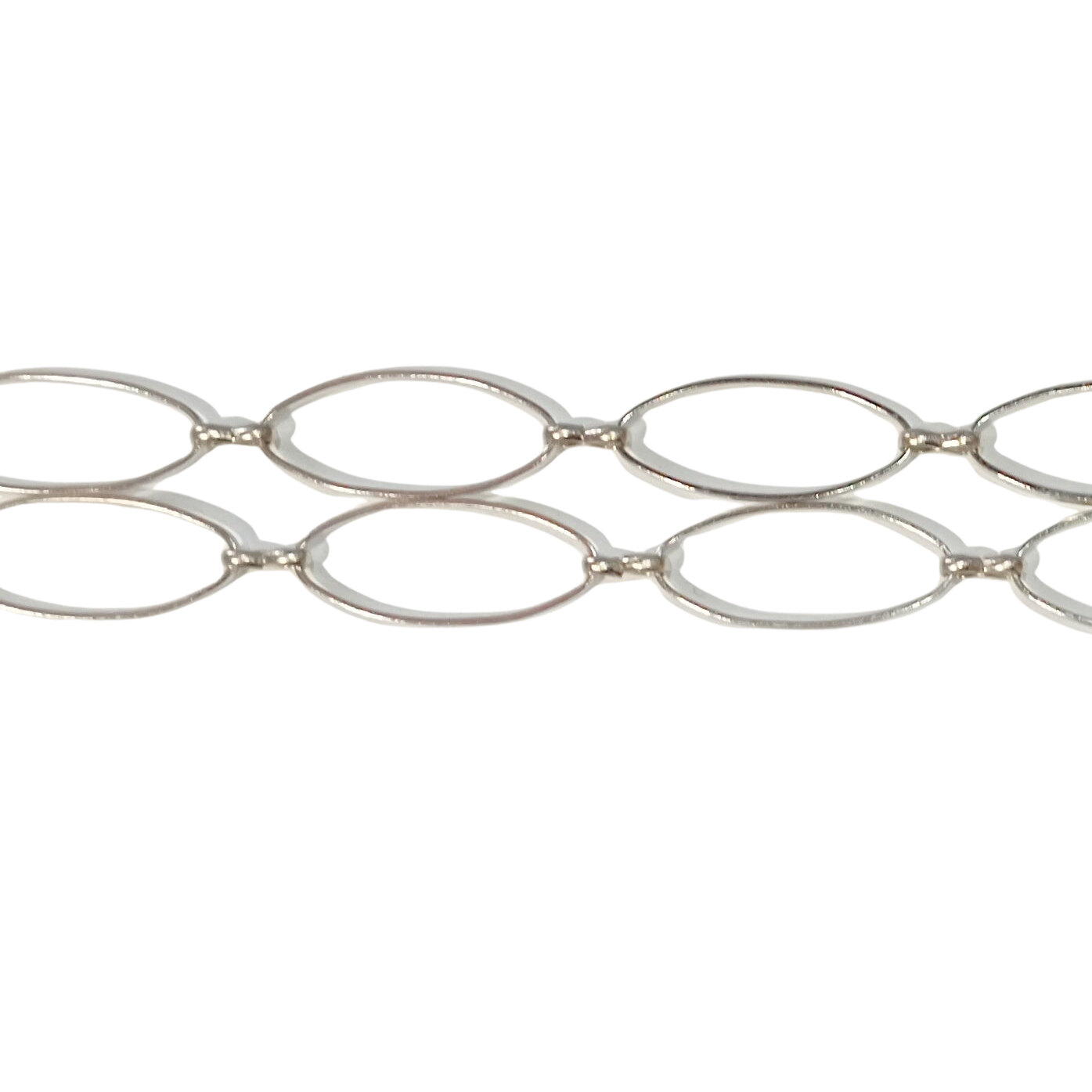 1m 25mm Silver Oval Link Chain