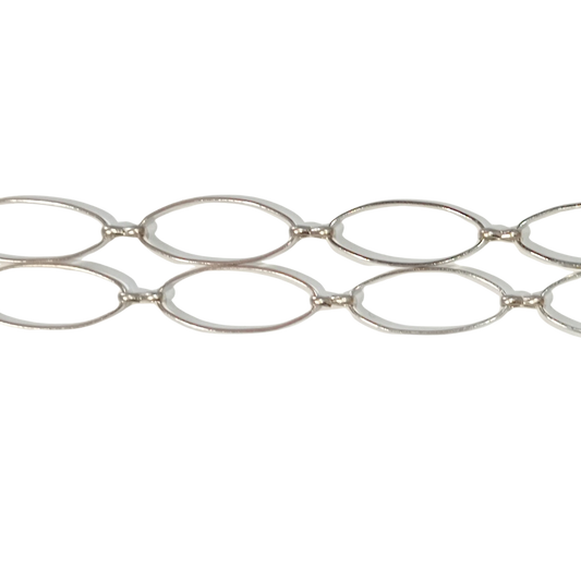 1m 25mm Silver Oval Link Chain