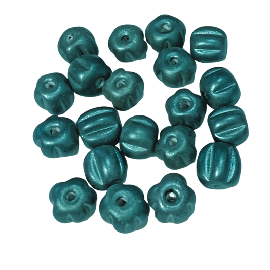 20pc Metallic Blue Glass Beads