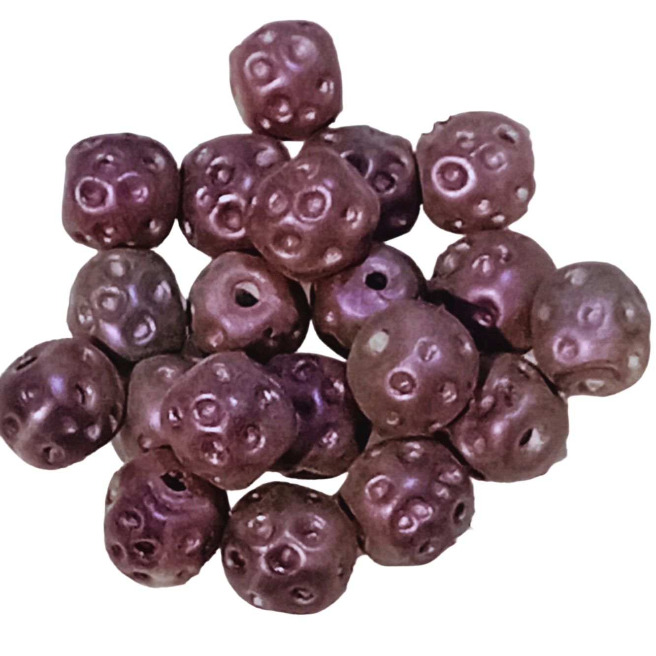 20pc Purple Metallic baroque Glass Beads