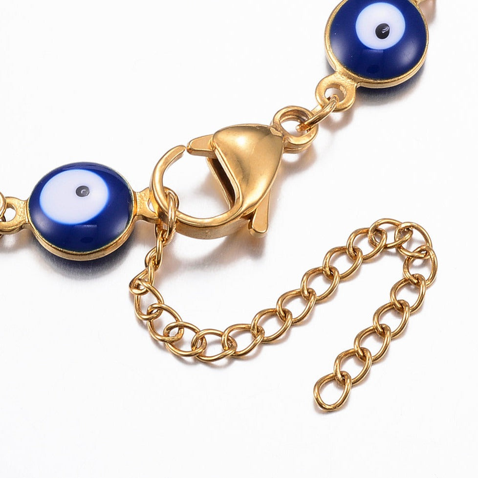 18K Gold Plated Stainless Steel Evil Eye Bracelet