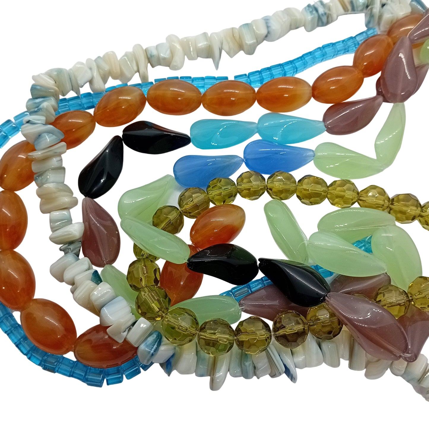 SALE! 6x Strings Of Acrylic & Glass Beads