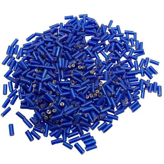 15g 4/0 5mm Dark Blue Bugle Beads