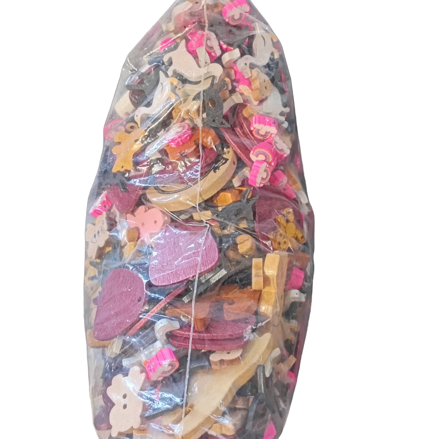 CLEARANCE! Large Pack Of Fun Wooden Buttons & Pendants