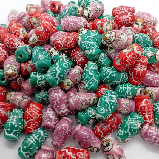 135pc Multicolored Clay Doll Beads