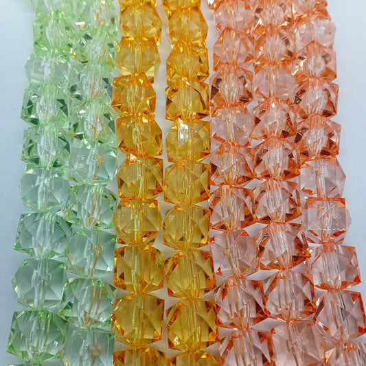 SALE! 7x Strings Of 12mm Cubed Faceted Beads