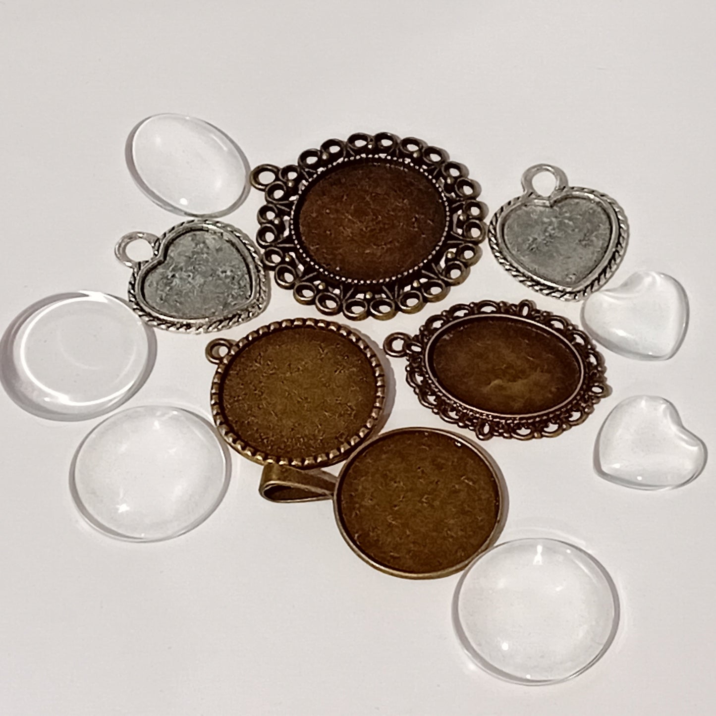 6pc Mixed Bezels & Glass Cabochon Pack.