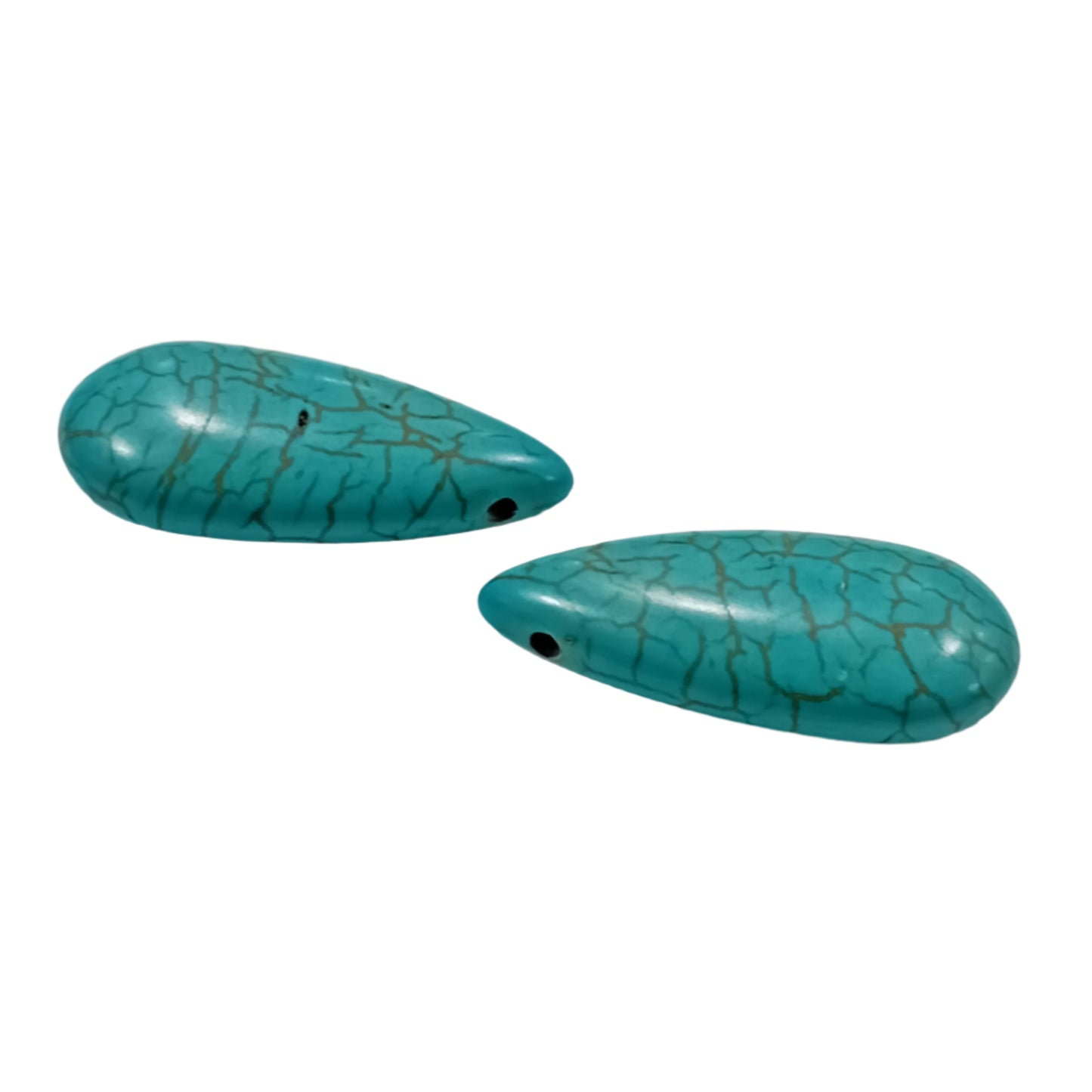 Blue Howlite Tear Drop Beads