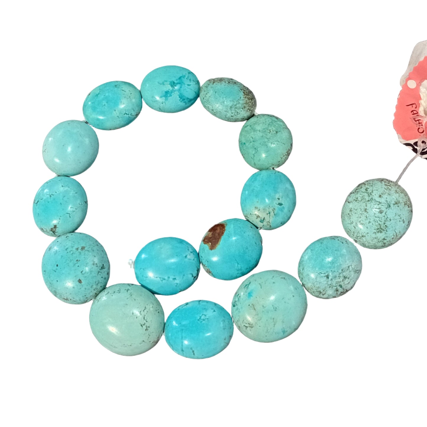 ONLY 1 IN STOCK! Large Howlite Oval Bead Strand