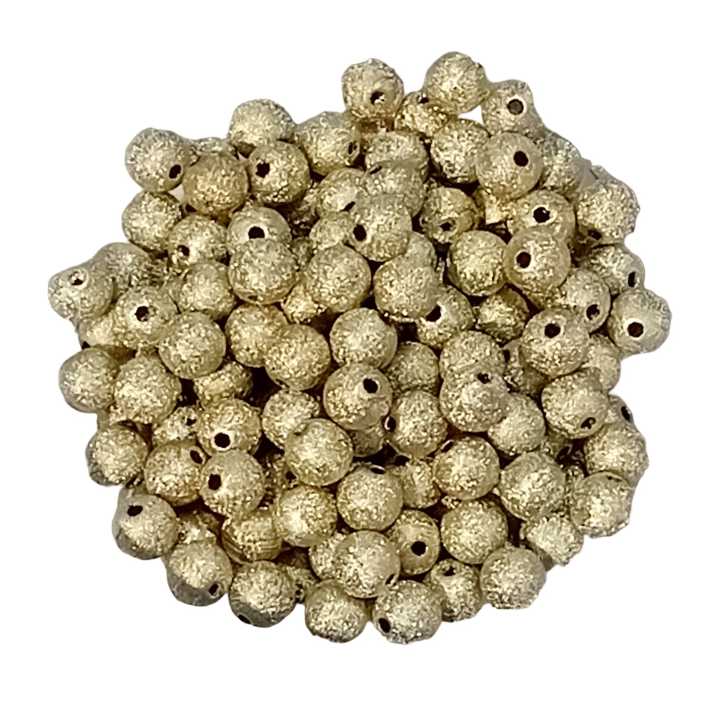 200pc 8mm Light Gold Metallic Acrylic Beads
