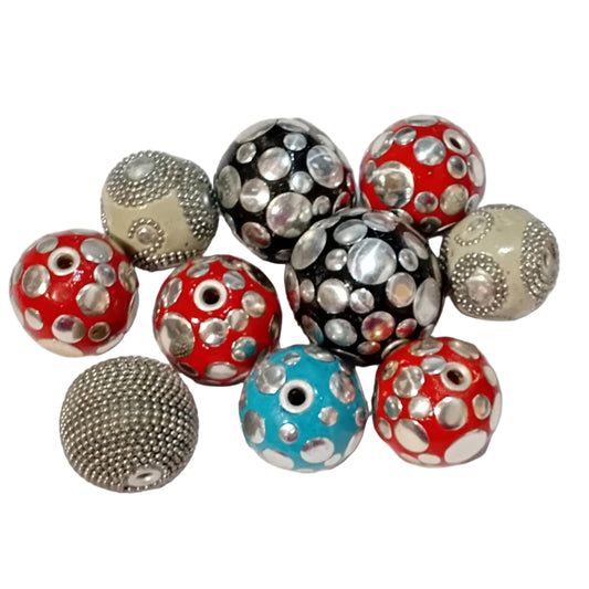 CLEARANCE! 10pc Mixed Colors Kashmiri Beads