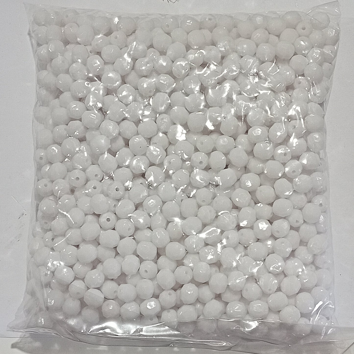 BULK SALE! 1000 White AB Acrylic Faceted Beads