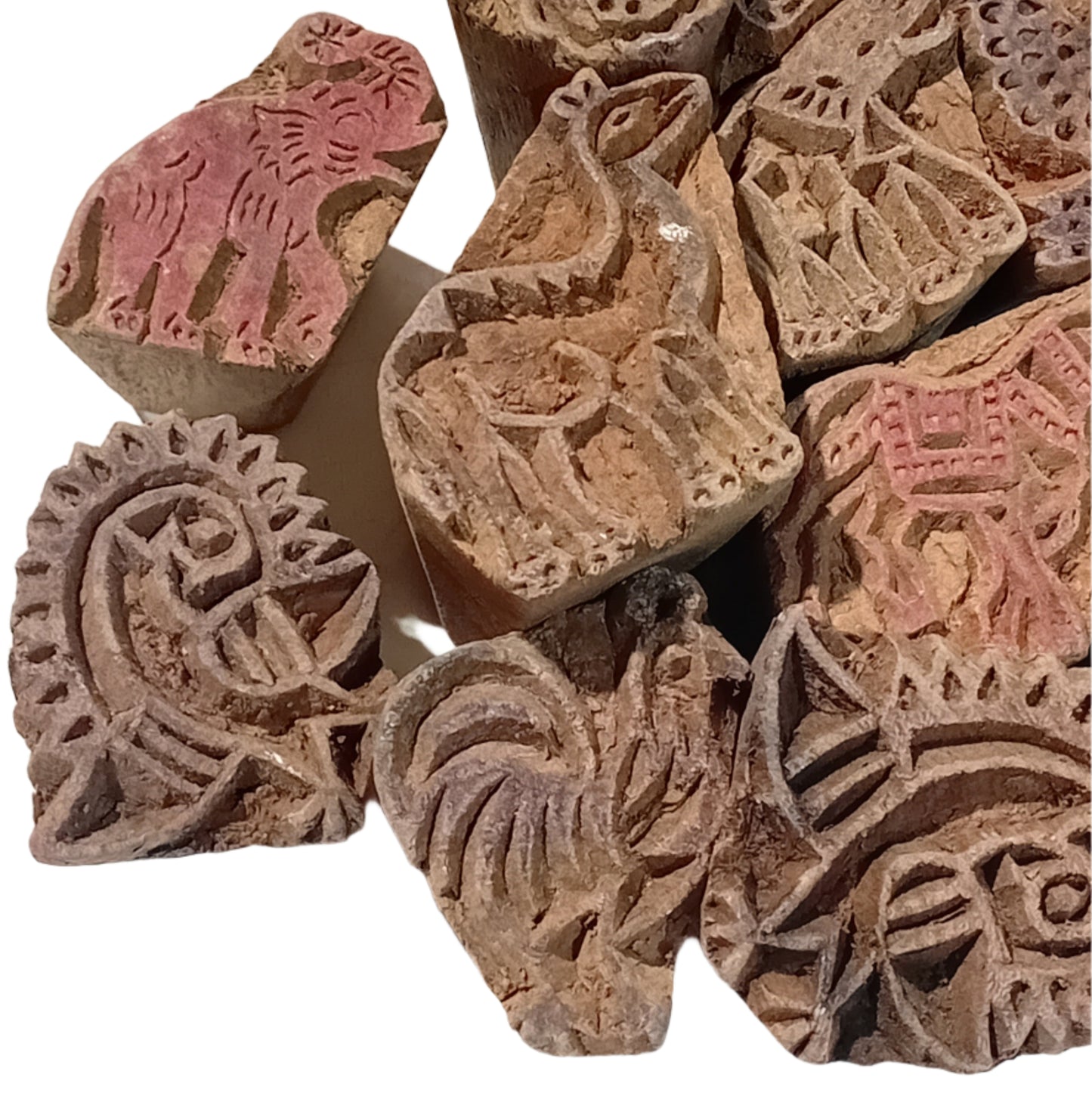 **BULK BUY** 11PC Small Animal Indian Block Stamps