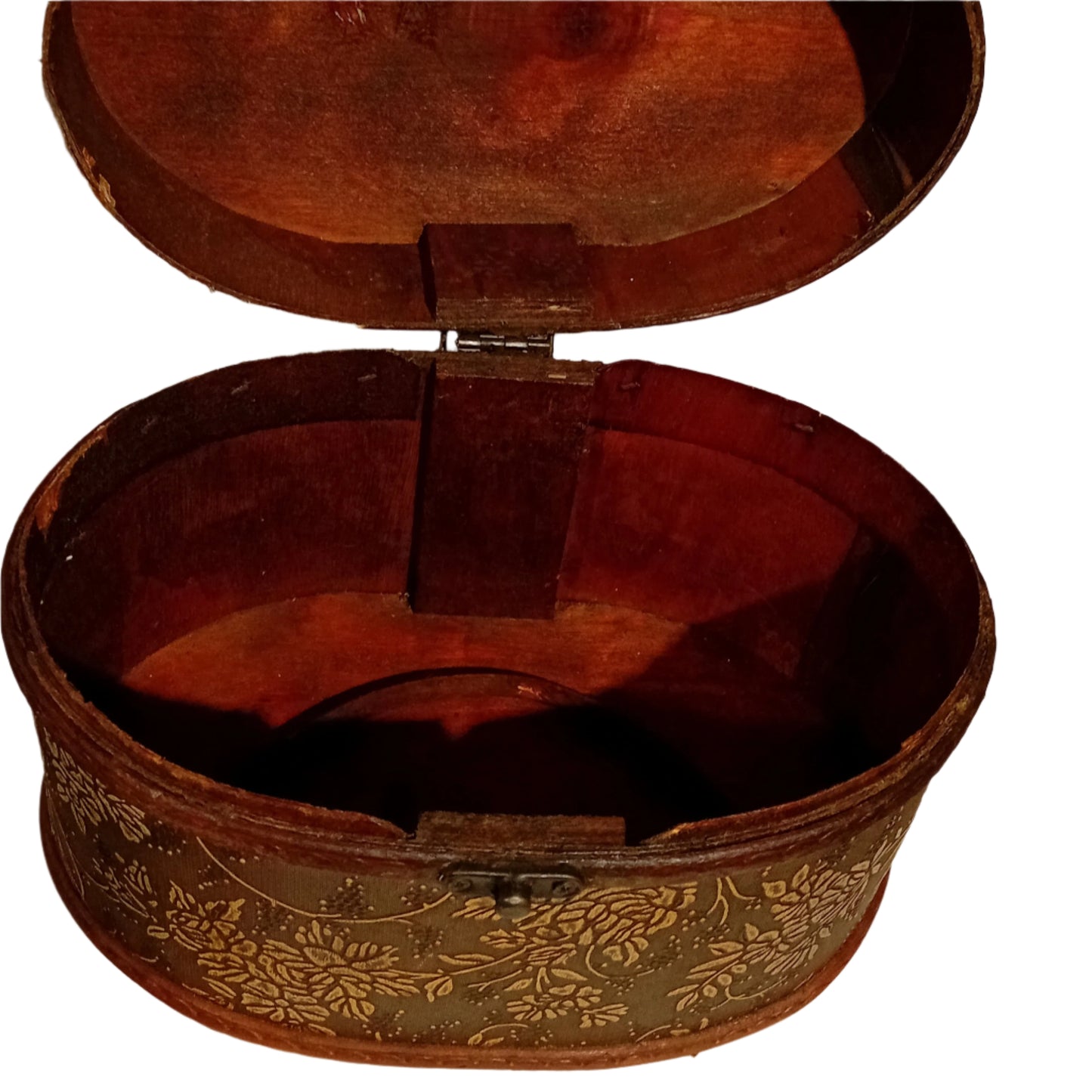 **FAULTY** Oval Floral Wooden Box